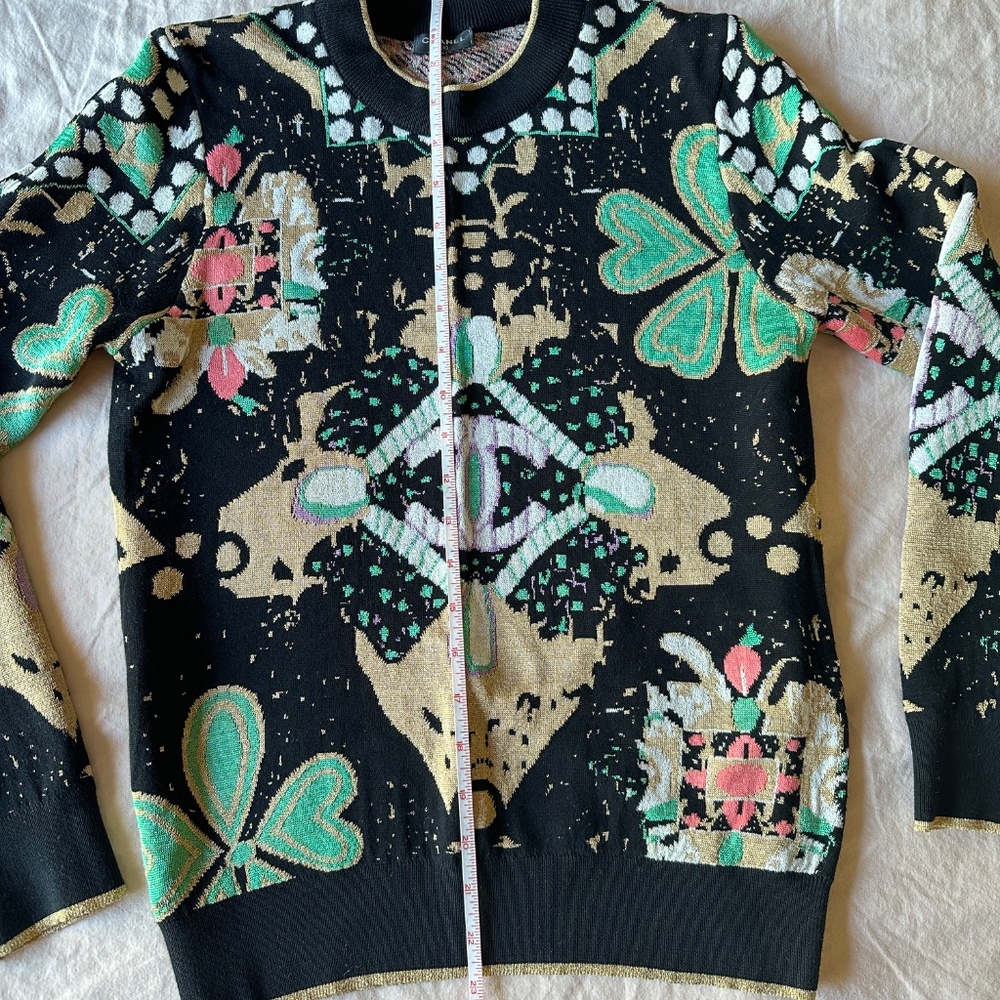 Chanel multi color black gold sweater 40 S Small - Picture 9 of 11